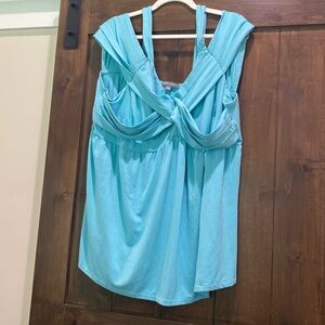 E327 Jessica London Sz 22/24 Aqua Top EUC